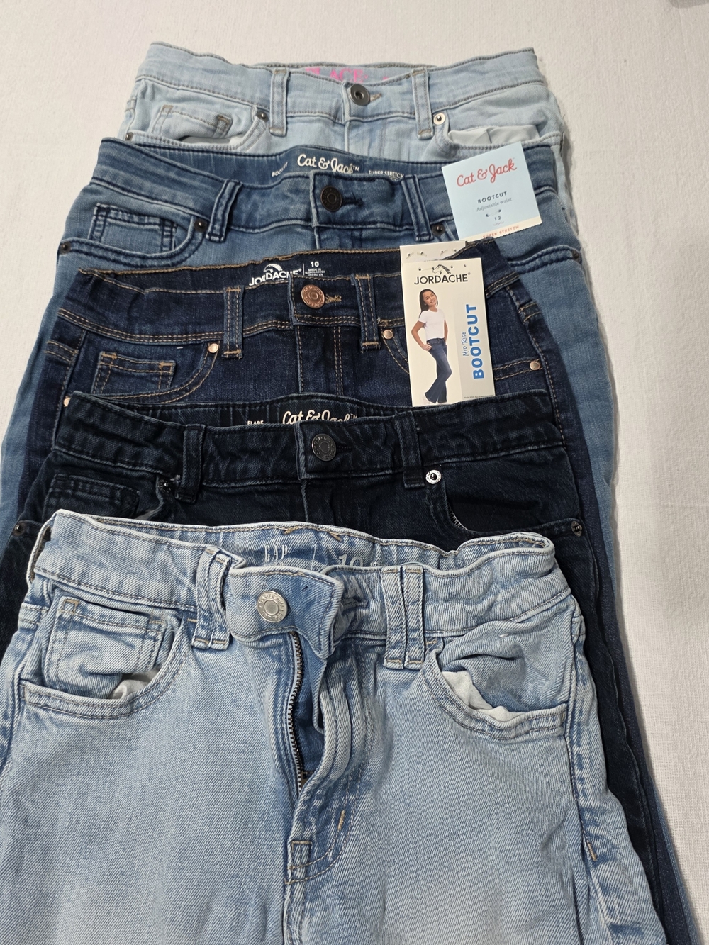 Girls Denim Jeans Bundle in Light to Dark Blue Washes Some NWT